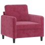 Sillón de terciopelo rojo tinto 60 cm de , Sofás - Ref: Foro24-359426, Precio: 165,82 €, Descuento: %