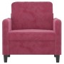 Sillón de terciopelo rojo tinto 60 cm de , Sofás - Ref: Foro24-359426, Precio: 165,82 €, Descuento: %