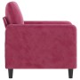 Sillón de terciopelo rojo tinto 60 cm de , Sofás - Ref: Foro24-359426, Precio: 165,82 €, Descuento: %