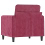 Sillón de terciopelo rojo tinto 60 cm de , Sofás - Ref: Foro24-359426, Precio: 165,82 €, Descuento: %