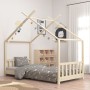 Estructura de cama infantil de madera maciza de pino 70x140 cm de vidaXL, Cunas y camas para niños - Ref: Foro24-283364, Prec...