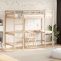 Loft bed with solid pine wood desk 100x200 cm by , Beds and slatted bases - Ref: Foro24-842846, Price: 211,99 €, Discount: %