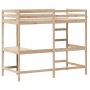 Loft bed with solid pine wood desk 100x200 cm by , Beds and slatted bases - Ref: Foro24-842846, Price: 211,99 €, Discount: %