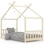 Estructura de cama infantil de madera maciza de pino 70x140 cm de vidaXL, Cunas y camas para niños - Ref: Foro24-283364, Prec...