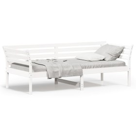 Sofá cama madera maciza de pino blanco 90x200 cm de , Camas y somieres - Ref: Foro24-842871, Precio: 126,99 €, Descuento: %