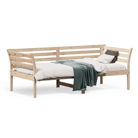 Solid pine wood sofa bed 90x190 cm by , Beds and slatted bases - Ref: Foro24-842878, Price: 102,04 €, Discount: %