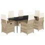 7-teiliges Garten-Esszimmer-Set mit Kissen synthetisches Rattan beige von , Gartensets - Ref: Foro24-3212377, Preis: 998,06 €...