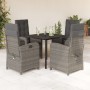 Set comedor de jardín 5 piezas con cojines ratán sintético gris de , Conjuntos de jardín - Ref: Foro24-3212361, Precio: 703,0...