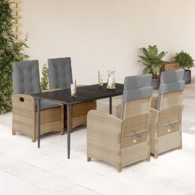 5-teiliges Garten-Esszimmer-Set mit Kissen synthetisches Rattan beige von , Gartensets - Ref: Foro24-3212394, Preis: 675,35 €...