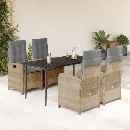 Set comedor de jardín 5 pzas con cojines ratán sintético beige de , Conjuntos de jardín - Ref: Foro24-3212394, Precio: 674,99...