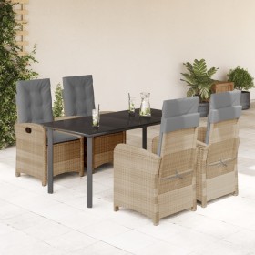 Set comedor de jardín 5 pzas con cojines ratán sintético beige de , Conjuntos de jardín - Ref: Foro24-3212404, Precio: 709,77...