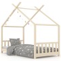 Solid pine wood children's bed frame 90x200 cm by vidaXL, Cribs and beds for children - Ref: Foro24-283366, Price: 234,74 €, ...