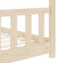 Estructura de cama infantil de madera maciza de pino 70x140 cm de vidaXL, Cunas y camas para niños - Ref: Foro24-283364, Prec...