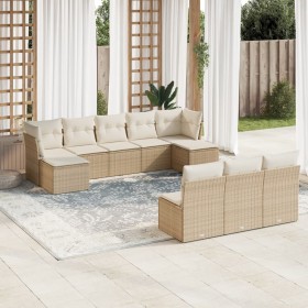 Set Gartensofas mit beigen Kissen 10 Stück synthetisches Rattan von , Gartensets - Ref: Foro24-3250127, Preis: 625,99 €, Raba...