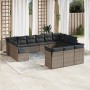 Gartensofa-Set mit Kissen 13-teilig synthetisches Rattangrau von , Gartensets - Ref: Foro24-3250289, Preis: 848,98 €, Rabatt: %