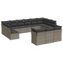 Gartensofa-Set mit Kissen 13-teilig synthetisches Rattangrau von , Gartensets - Ref: Foro24-3250289, Preis: 848,98 €, Rabatt: %