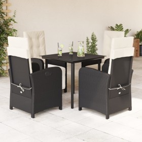 5-teiliges Gartenmöbel-Set mit Kissen synthetisches Rattan schwarz von , Gartensets - Ref: Foro24-3212302, Preis: 550,99 €, R...