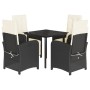 Set de muebles jardín 5 pzas con cojines ratán sintético negro de , Conjuntos de jardín - Ref: Foro24-3212302, Precio: 550,65...