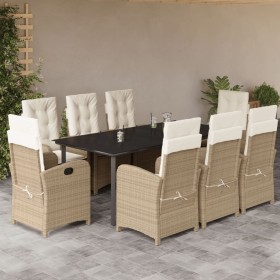 9-piece garden dining set with beige synthetic rattan cushions by , Garden sets - Ref: Foro24-3212389, Price: 1,00 €, Discoun...