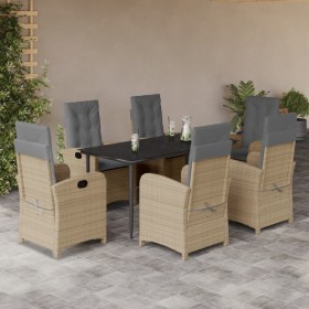 Set comedor de jardín 7 pzas con cojines ratán sintético beige de , Conjuntos de jardín - Ref: Foro24-3212396, Precio: 1,00 €...