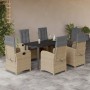 Set comedor de jardín 7 pzas con cojines ratán sintético beige de , Conjuntos de jardín - Ref: Foro24-3212406, Precio: 1,00 €...