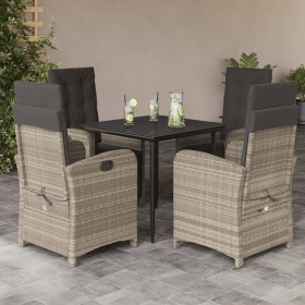 Set comedor de jardín 5 pzas cojines ratán sintético gris claro de , Conjuntos de jardín - Ref: Foro24-3212412, Precio: 639,9...