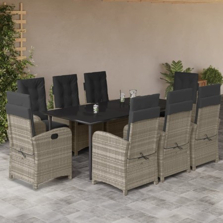 Set comedor de jardín 9 pzas cojines ratán sintético gris claro de , Conjuntos de jardín - Ref: Foro24-3212419, Precio: 1,00 ...