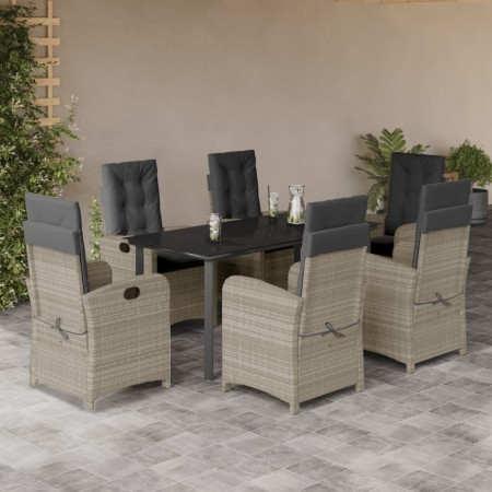 Set comedor jardín 7 pzas y cojines ratán sintético gris claro de , Conjuntos de jardín - Ref: Foro24-3212425, Precio: 944,45...