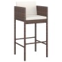 Kitchen bar stools 2 units with brown PE rattan cushions by , Garden chairs - Ref: Foro24-316672, Price: 140,32 €, Discount: %