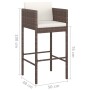 Kitchen bar stools 2 units with brown PE rattan cushions by , Garden chairs - Ref: Foro24-316672, Price: 140,32 €, Discount: %