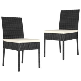 Garden dining chairs 2 units black synthetic rattan by , Garden chairs - Ref: Foro24-317166, Price: 98,97 €, Discount: %