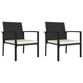 Garden dining chairs 2 units black synthetic rattan by , Garden chairs - Ref: Foro24-317170, Price: 70,99 €, Discount: %