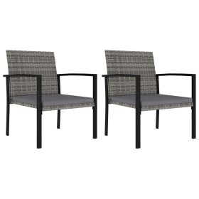 Garden dining chairs 2 units synthetic gray rattan by , Garden chairs - Ref: Foro24-317172, Price: 71,99 €, Discount: %