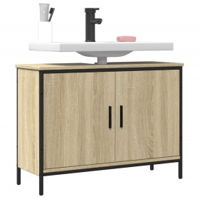 Armario lavabo baño madera ingeniería roble Sonoma 80x30x60 cm de , Tocadores - Ref: Foro24-842452, Precio: 67,02 €, Descuent...