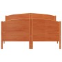 Estructura cama con cabecero madera pino marrón cera 135x190 cm de , Camas y somieres - Ref: Foro24-3216184, Precio: 211,42 €...