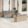 11-piece garden sofa set with beige synthetic rattan cushions by , Garden sets - Ref: Foro24-3250138, Price: 666,21 €, Discou...