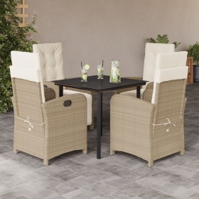 5-teiliges Garten-Esszimmer-Set mit Kissen synthetisches Rattan beige von , Gartensets - Ref: Foro24-3212382, Preis: 616,99 €...