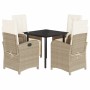 Set comedor de jardín 5 pzas con cojines ratán sintético beige de , Conjuntos de jardín - Ref: Foro24-3212382, Precio: 616,99...