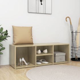 Oak plywood shoe bench 105x35x35 cm by , Shoe racks and shoe organizers - Ref: Foro24-804466, Price: 50,99 €, Discount: %