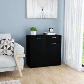 Black plywood sideboard 80x36x75 cm by , Sideboards - Ref: Foro24-801833, Price: 123,99 €, Discount: %