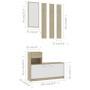 Mueble de entrada contrachapada blanco y roble 100x25x76,5 cm de , Armarios roperos - Ref: Foro24-802845, Precio: 117,37 €, D...