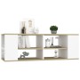 Mueble de pared de TV contrachapada blanco y roble 102x35x35 cm de , Muebles TV - Ref: Foro24-806243, Precio: 53,18 €, Descue...