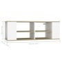 Mueble de pared de TV contrachapada blanco y roble 102x35x35 cm de , Muebles TV - Ref: Foro24-806243, Precio: 53,18 €, Descue...