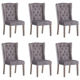 Dining chairs 6 units gray velvet by , dining chairs - Ref: Foro24-3055852, Price: 1,00 €, Discount: %