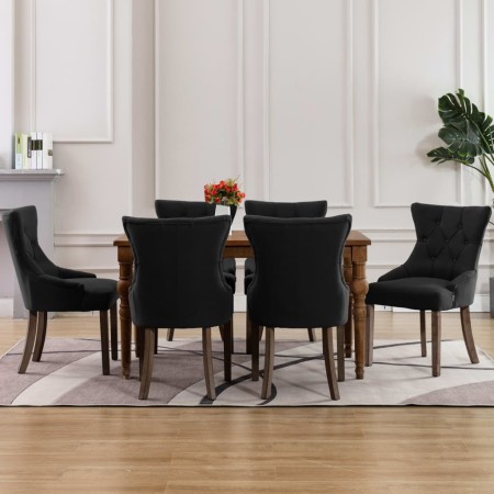 Dining chairs 6 units black fabric by , dining chairs - Ref: Foro24-3058304, Price: 941,23 €, Discount: %