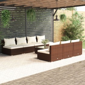 8-teilige Gartensofagarnitur und braune synthetische Rattankissen von , Gartensets - Ref: Foro24-3101466, Preis: 650,99 €, Ra...