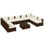 Set muebles de jardín 10 pzas y cojines ratán sintético marrón de , Conjuntos de jardín - Ref: Foro24-3101914, Precio: 803,99...