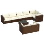 Set muebles de jardín 9 piezas y cojines ratán sintético marrón de , Conjuntos de jardín - Ref: Foro24-3102490, Precio: 607,9...