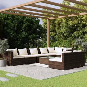 9-piece garden furniture set and brown synthetic rattan cushions by , Garden sets - Ref: Foro24-3102410, Price: 664,52 €, Dis...