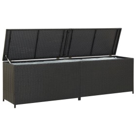 Schwarze Garten-Aufbewahrungsbox aus synthetischem Rattan, 200 x 50 x 60 cm von , Aufbewahrungsboxen für den Außenbereich - R...